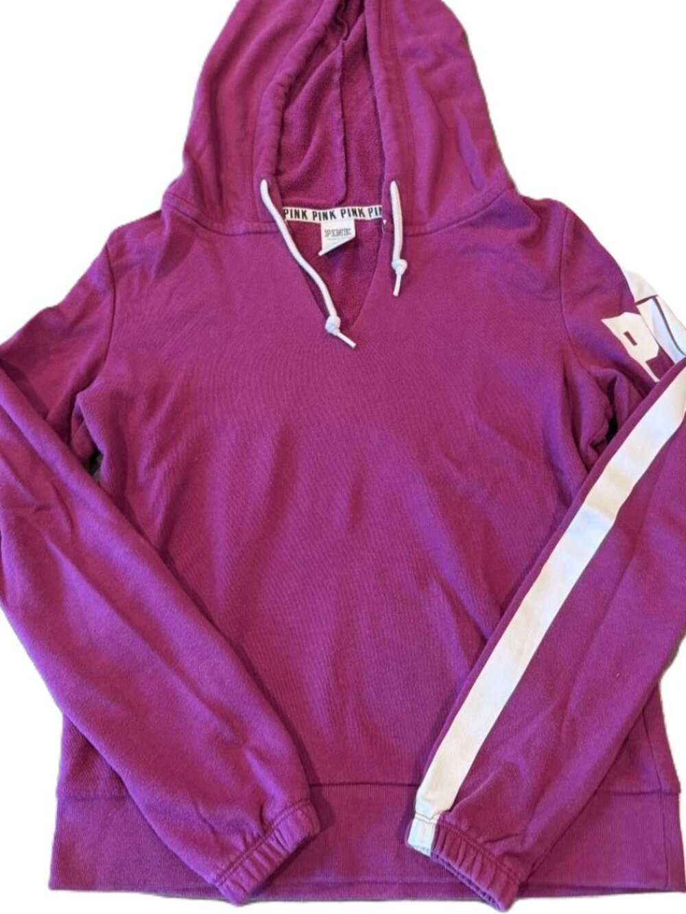 PINK by Victoria's Secret Women's Purple V-Neck Hooded Sweatshirt Size Medium